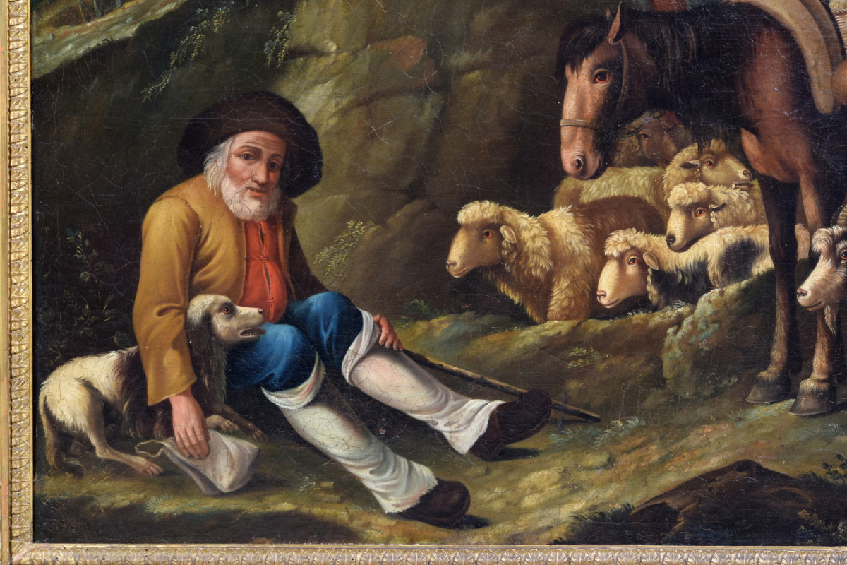 18th Century, Pair Of Italian Painting With Pastoral Scenes, Londonio School-photo-4