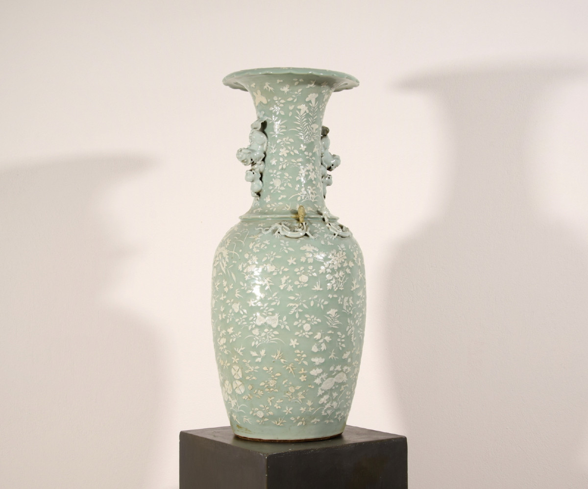 Grand vase en porcelaine céladon, Chine, XIXe siècle-photo-2