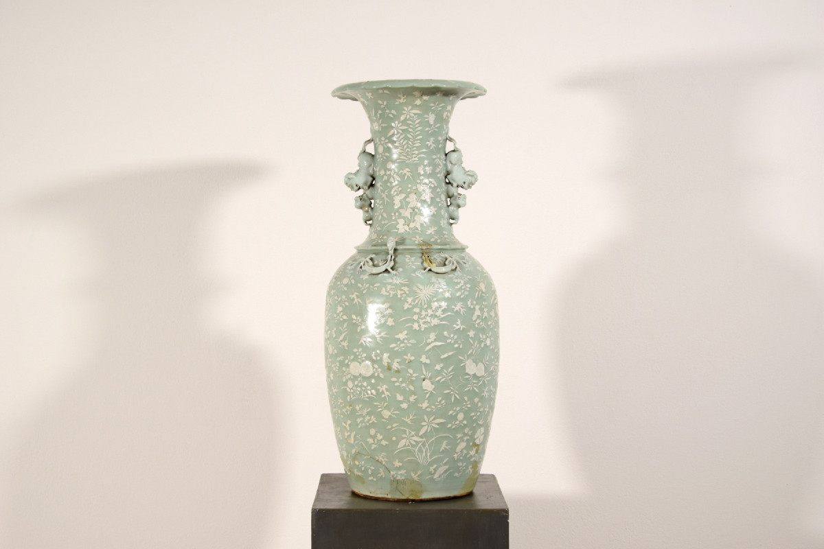 Grand vase en porcelaine céladon, Chine, XIXe siècle-photo-4