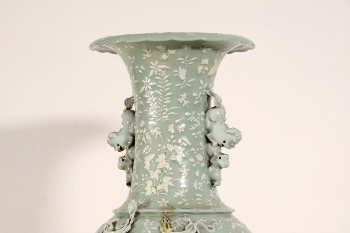 Grand vase en porcelaine céladon, Chine, XIXe siècle-photo-2