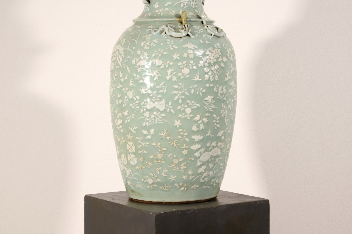 Grand vase en porcelaine céladon, Chine, XIXe siècle-photo-3