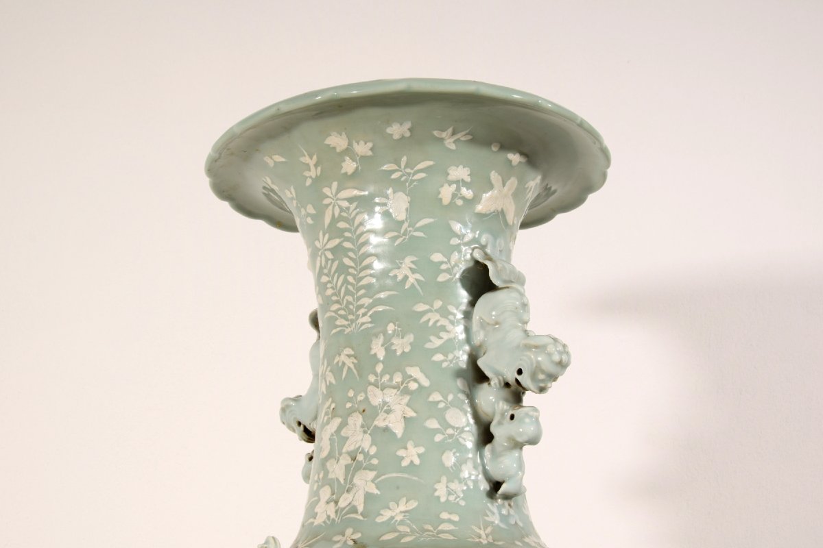 Grand vase en porcelaine céladon, Chine, XIXe siècle-photo-4