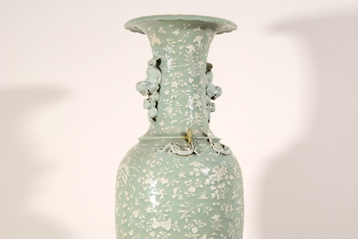 Grand vase en porcelaine céladon, Chine, XIXe siècle-photo-5