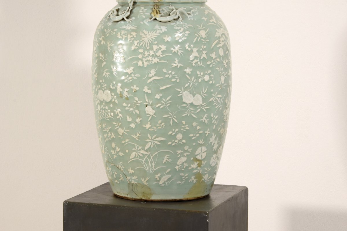 Grand vase en porcelaine céladon, Chine, XIXe siècle-photo-8