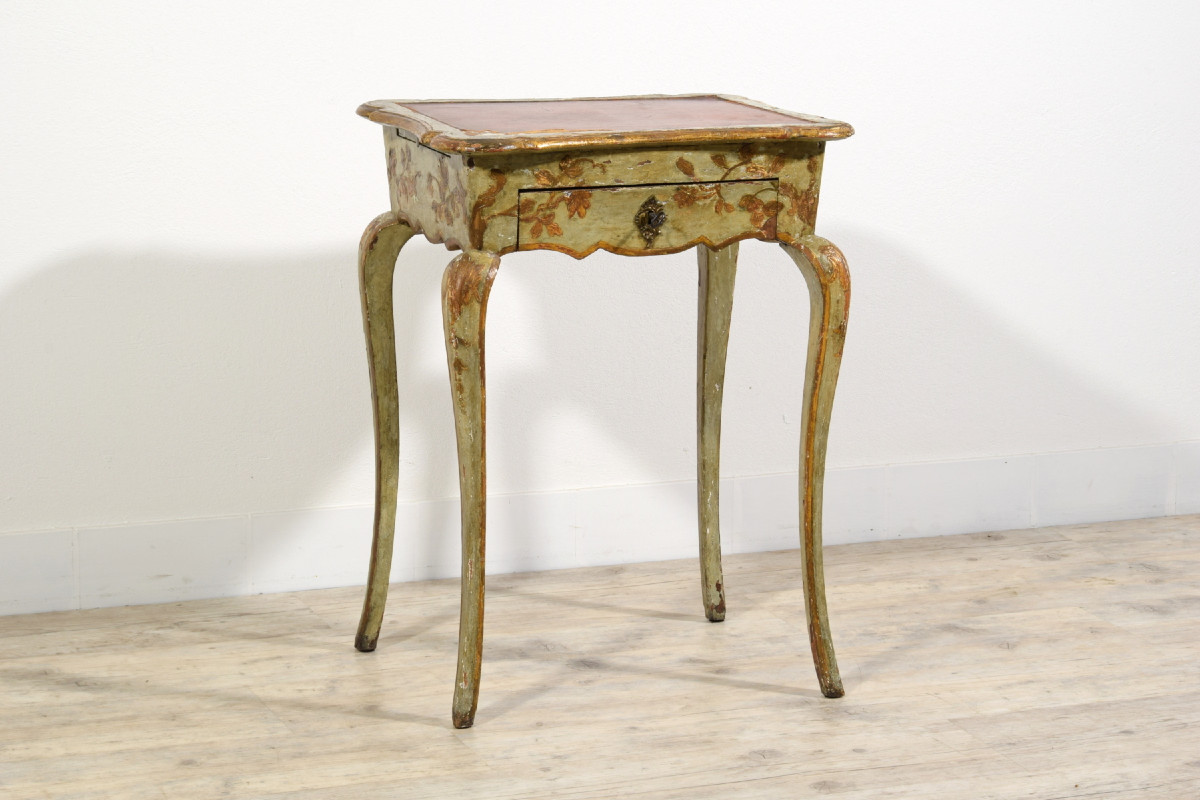 18th Century, Two Italian Rococo Lacquered Wood Side Table Or Night Stands-photo-4