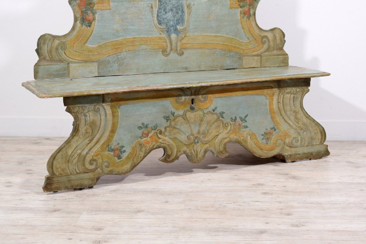  Banc en bois laqué, Vénétie, première moitié du XVIIIᵉ siècle-photo-4