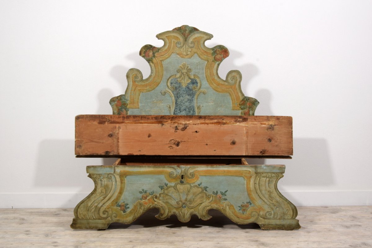  Banc en bois laqué, Vénétie, première moitié du XVIIIᵉ siècle-photo-5