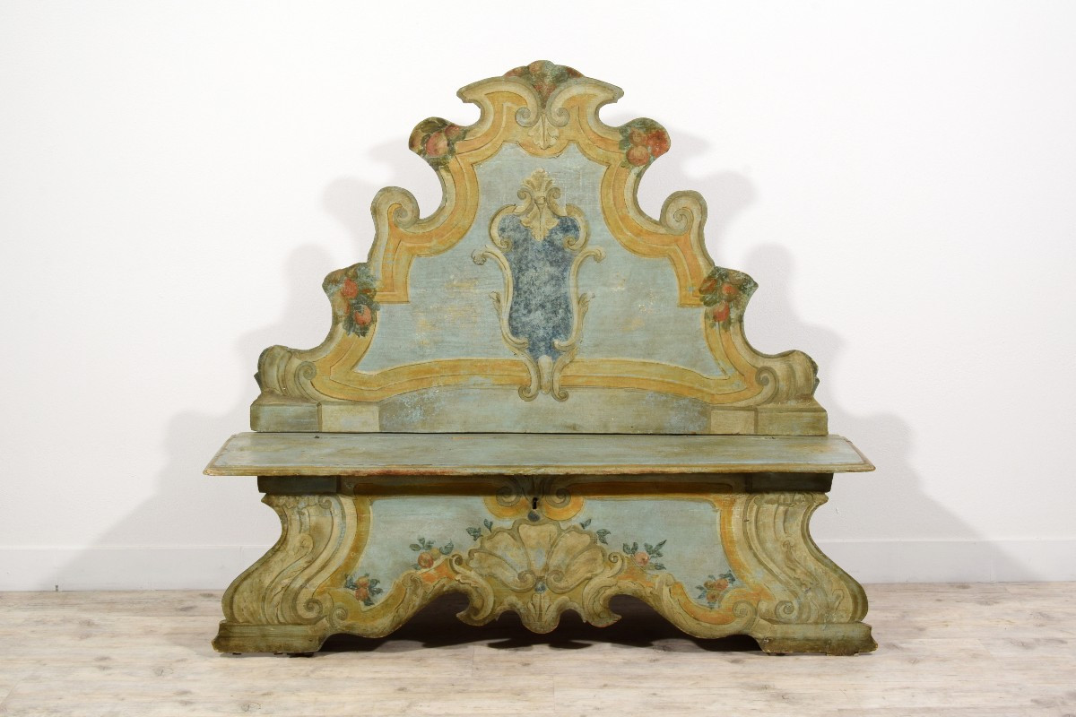  Banc en bois laqué, Vénétie, première moitié du XVIIIᵉ siècle