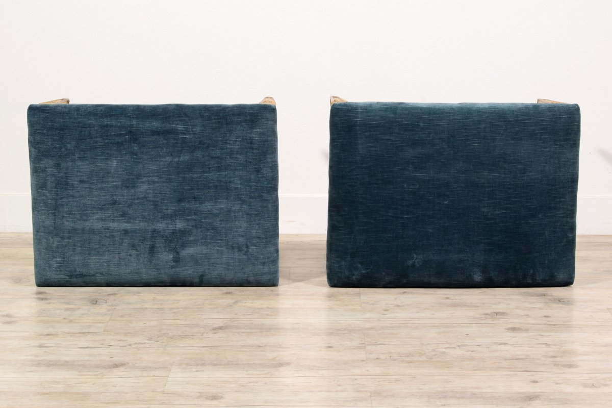 Paire de tabourets néoclassiques, Naples, fin du XVIIIe siècle-photo-5