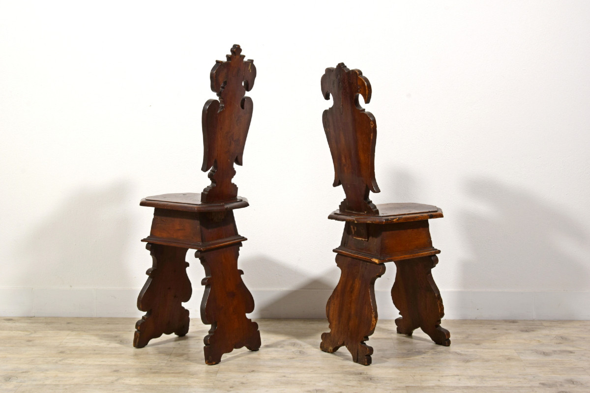 Two Walnut Stools, Tuscany, Early 18th Century-photo-4
