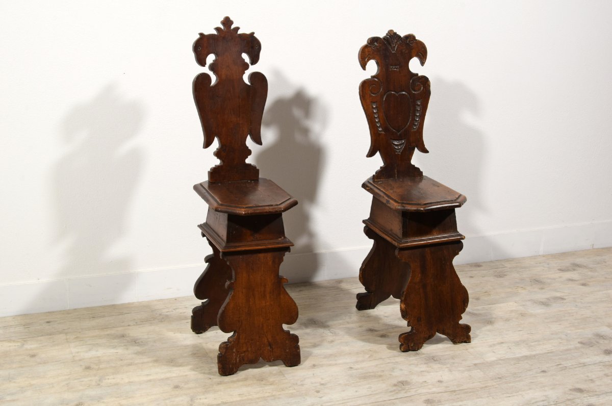 Two Walnut Stools, Tuscany, Early 18th Century-photo-5