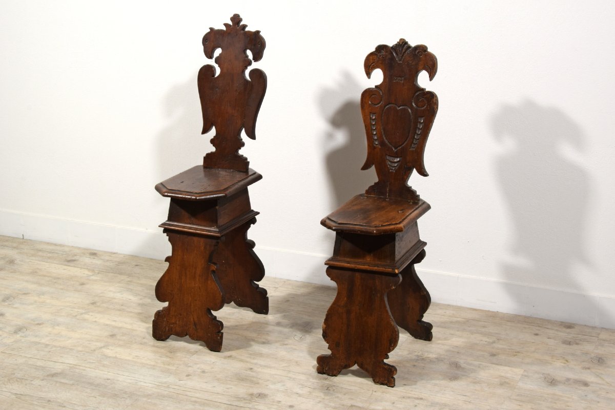 Two Walnut Stools, Tuscany, Early 18th Century-photo-8