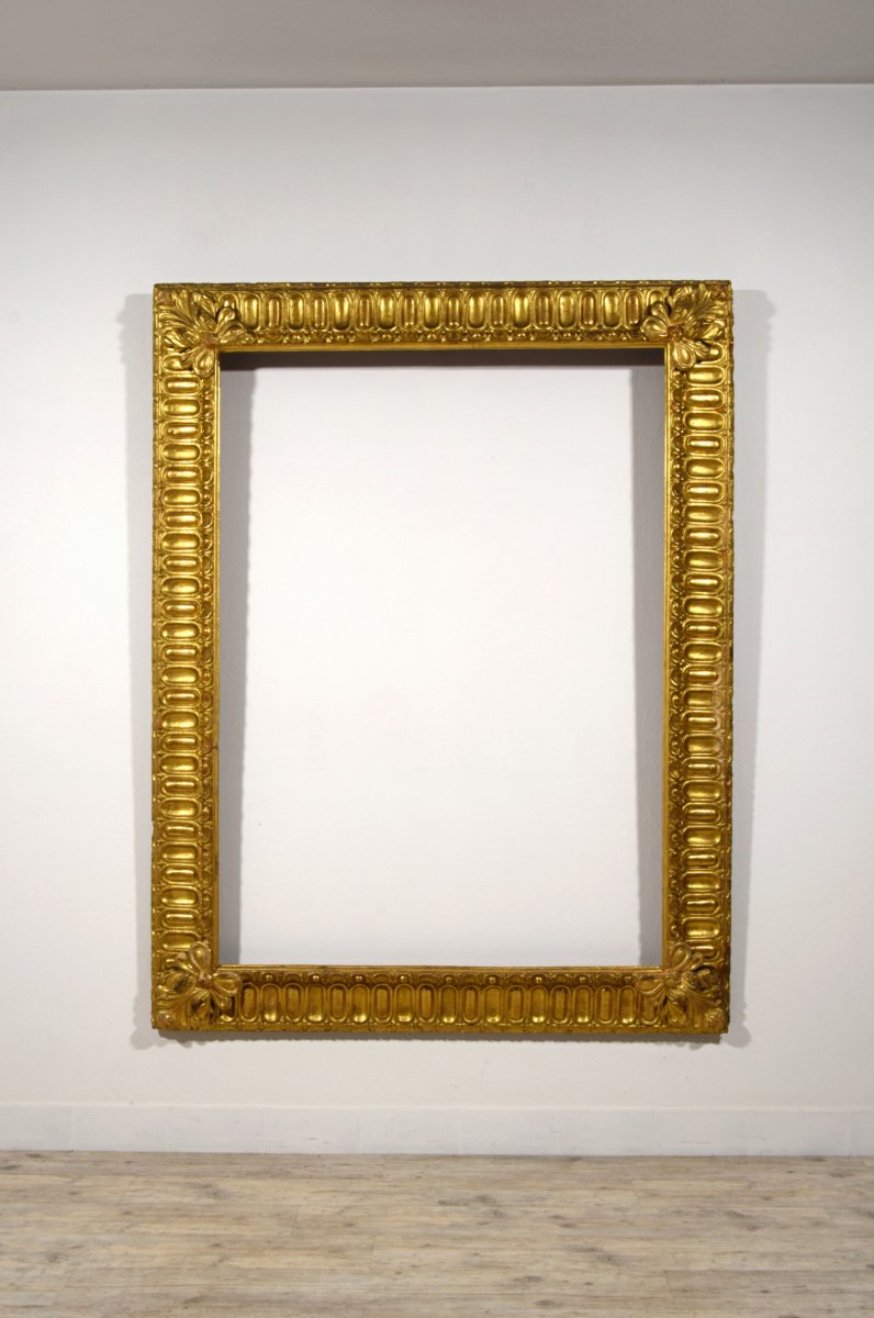 18th Century, Pair Of Tuscany Baroque Carved And Giltwood Frames-photo-7