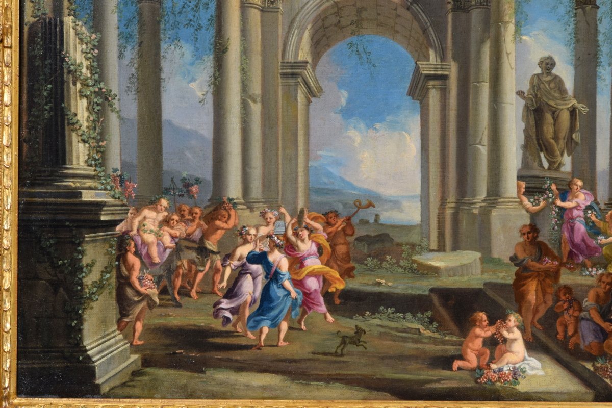 Pair Of Architectural Capriccios, 17th Century, Alberto Carlieri (rome, 1672–1720)-photo-7