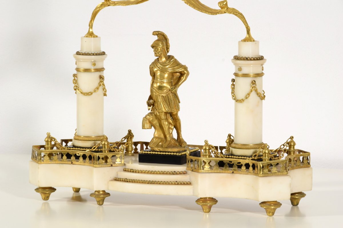 Centre de table en marbre et bronze doré, France, début du XIXe siècle -photo-6