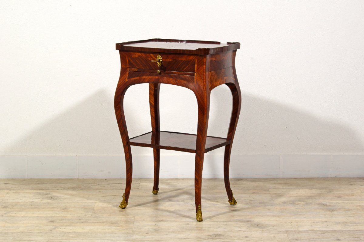 Table de centre en bois plaqué, Gênes, époque Barocchetto, milieu du XVIIIe siècle-photo-2