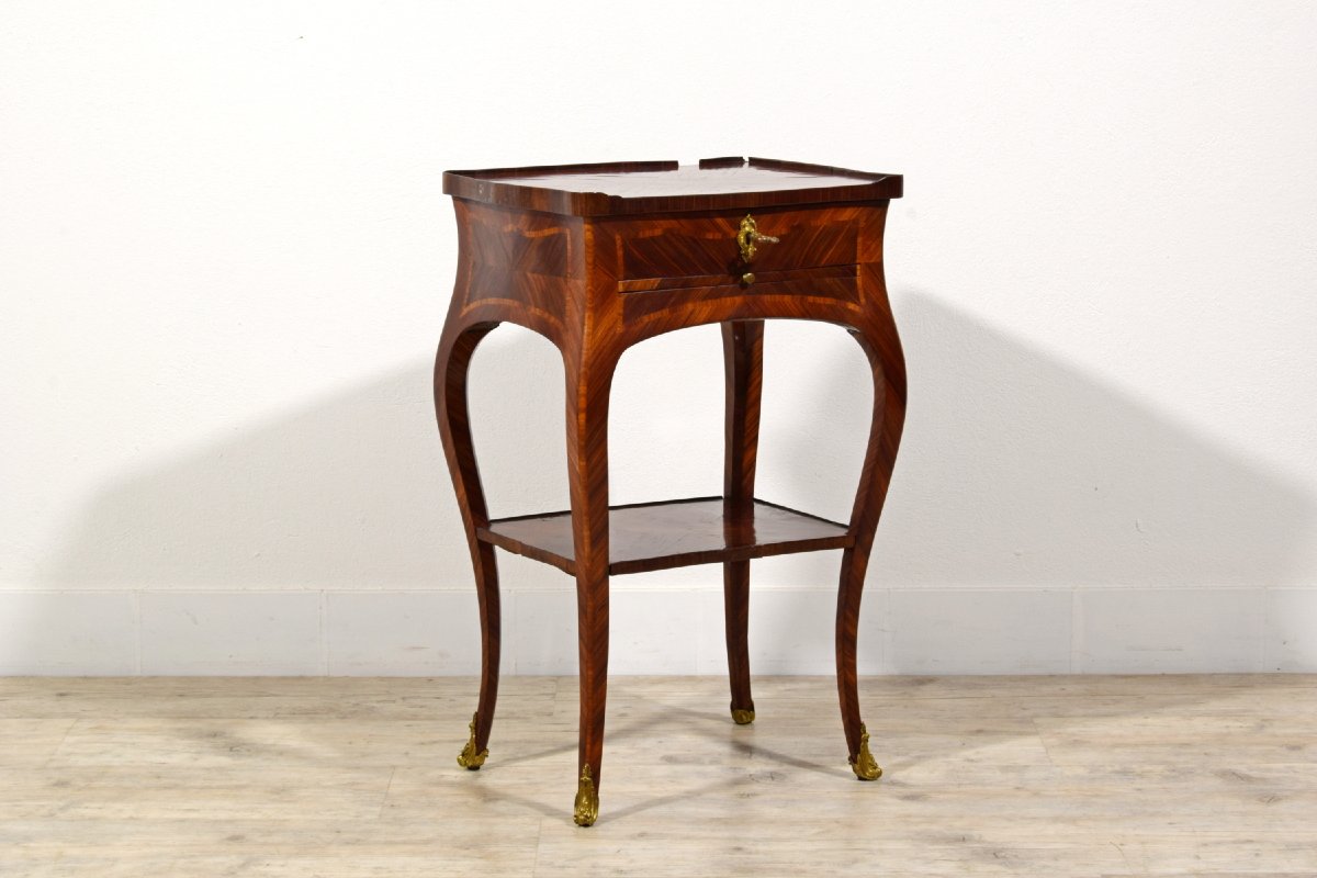 Table de centre en bois plaqué, Gênes, époque Barocchetto, milieu du XVIIIe siècle-photo-3