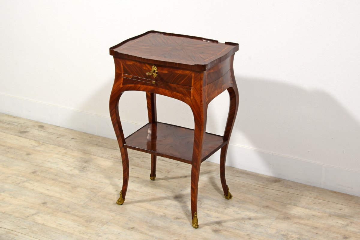 Table de centre en bois plaqué, Gênes, époque Barocchetto, milieu du XVIIIe siècle-photo-4