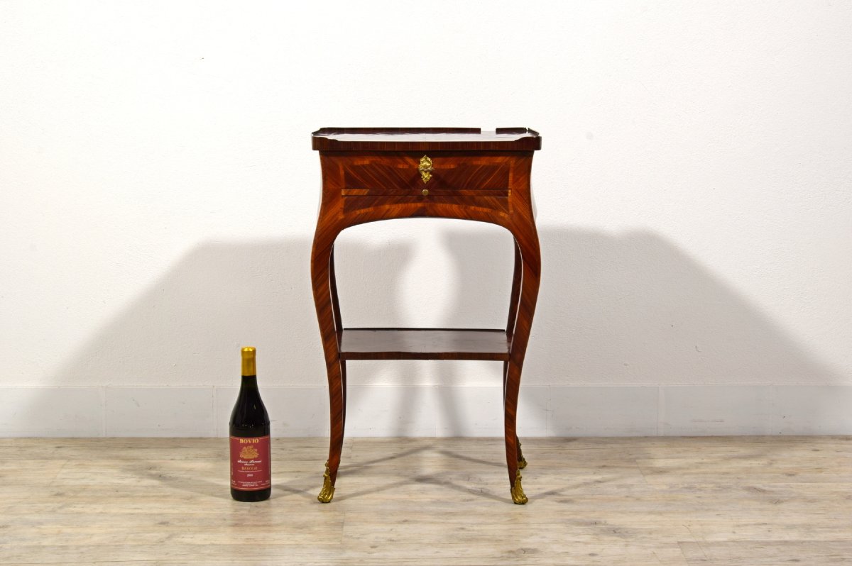 Table de centre en bois plaqué, Gênes, époque Barocchetto, milieu du XVIIIe siècle-photo-2