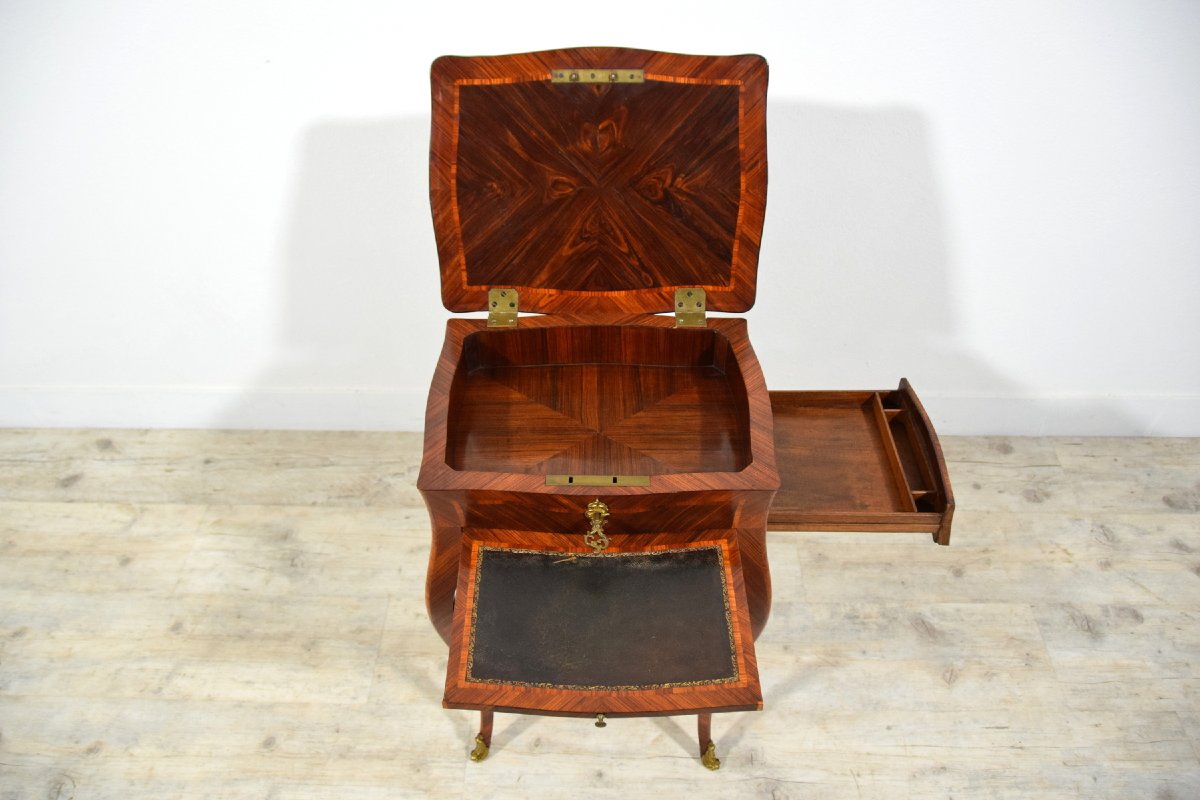 Table de centre en bois plaqué, Gênes, époque Barocchetto, milieu du XVIIIe siècle-photo-3