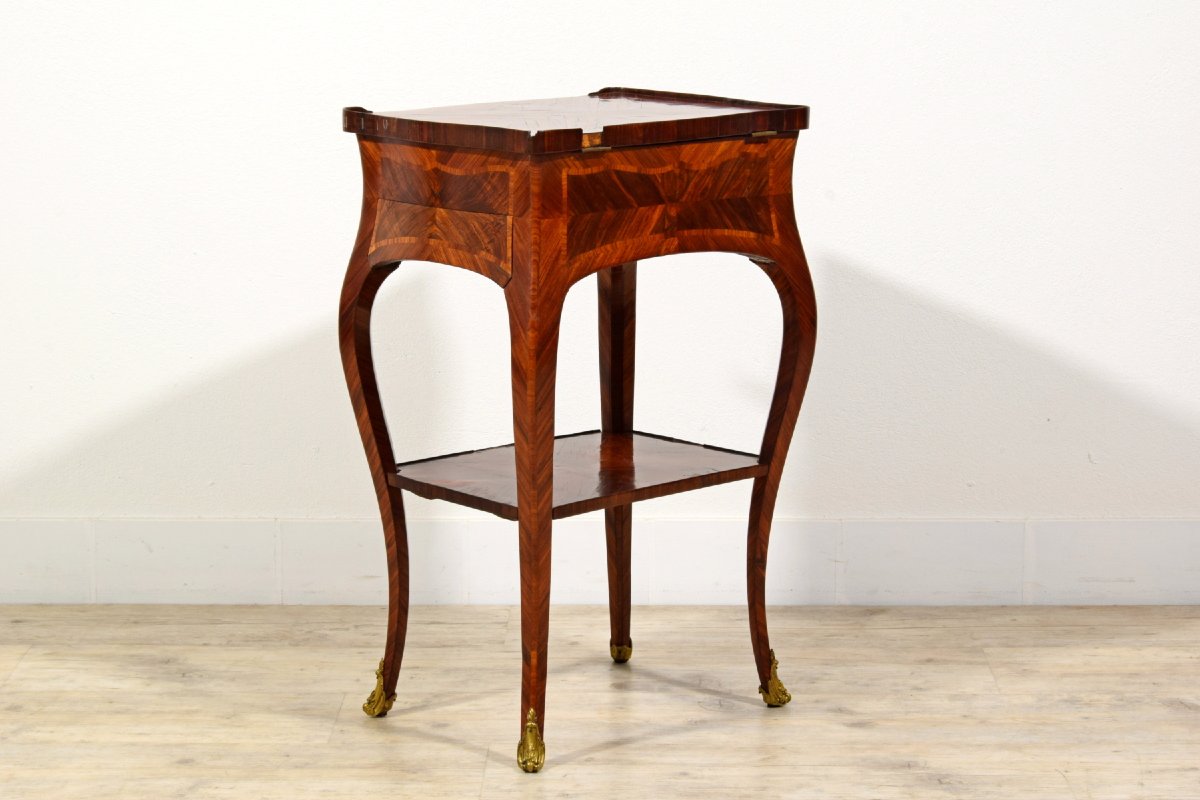 Table de centre en bois plaqué, Gênes, époque Barocchetto, milieu du XVIIIe siècle-photo-4