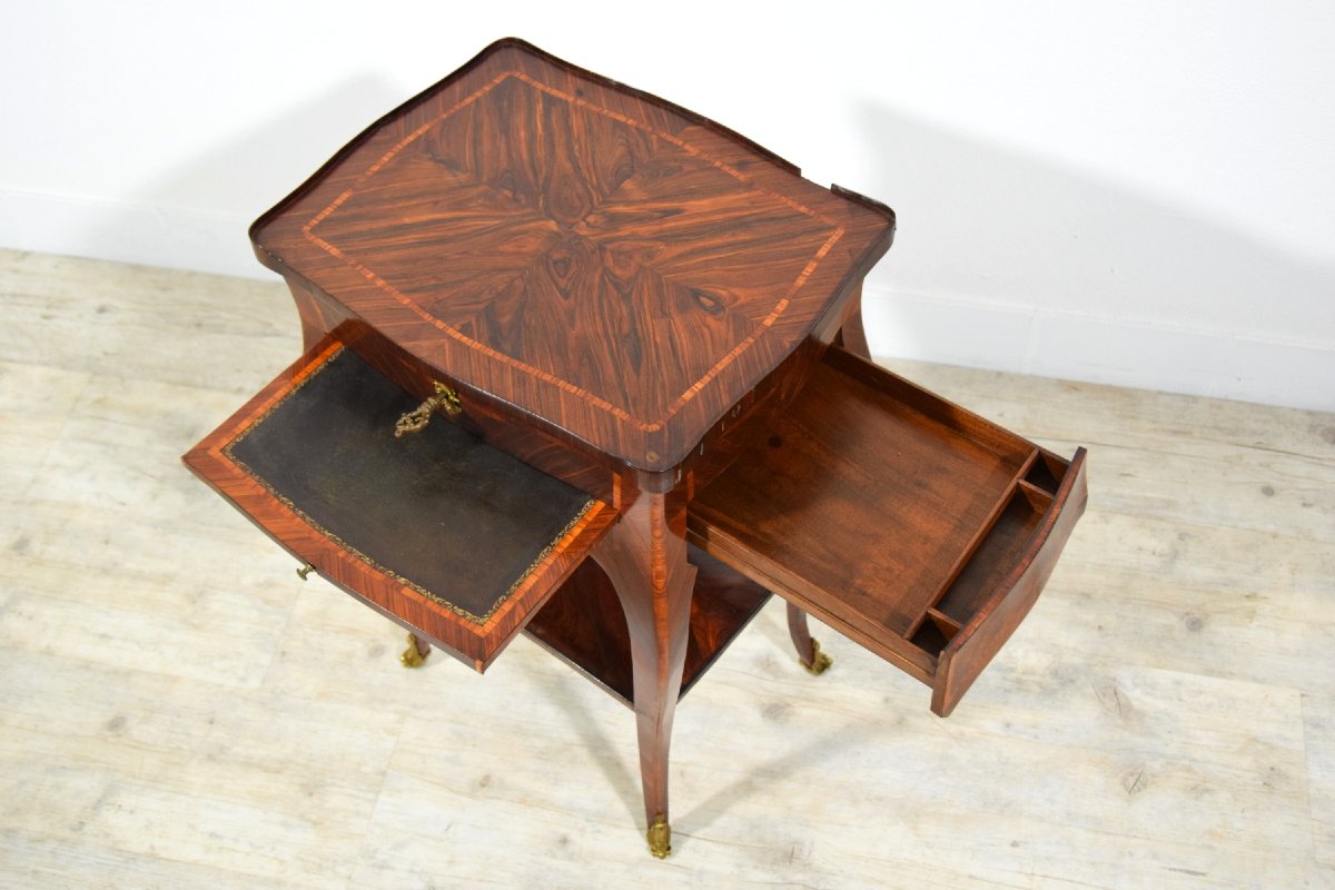 Table de centre en bois plaqué, Gênes, époque Barocchetto, milieu du XVIIIe siècle-photo-5