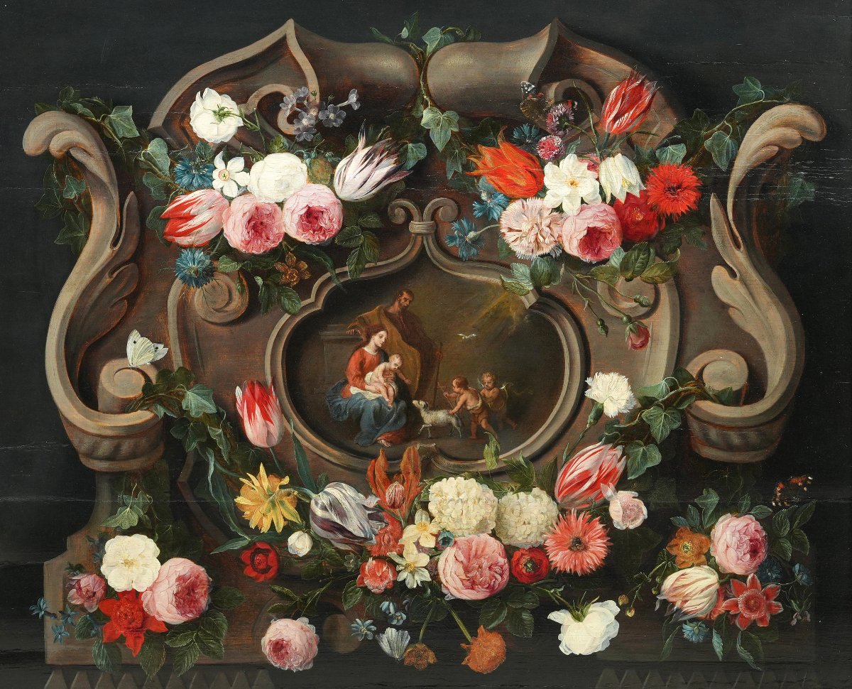Jan van Kessel I et Jan van Balen, Nature morte, première moitié du XVIIe siècle-photo-2