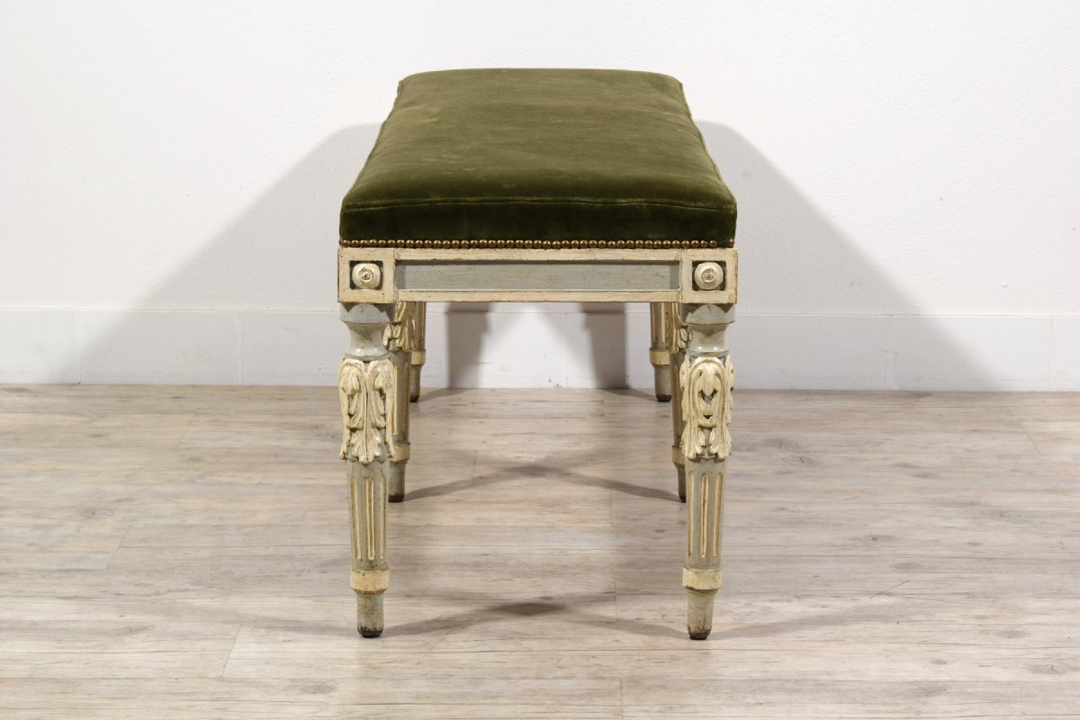 Neoclassical Lacquered Wood Bench, Piedmont, Late 18th Century-photo-4