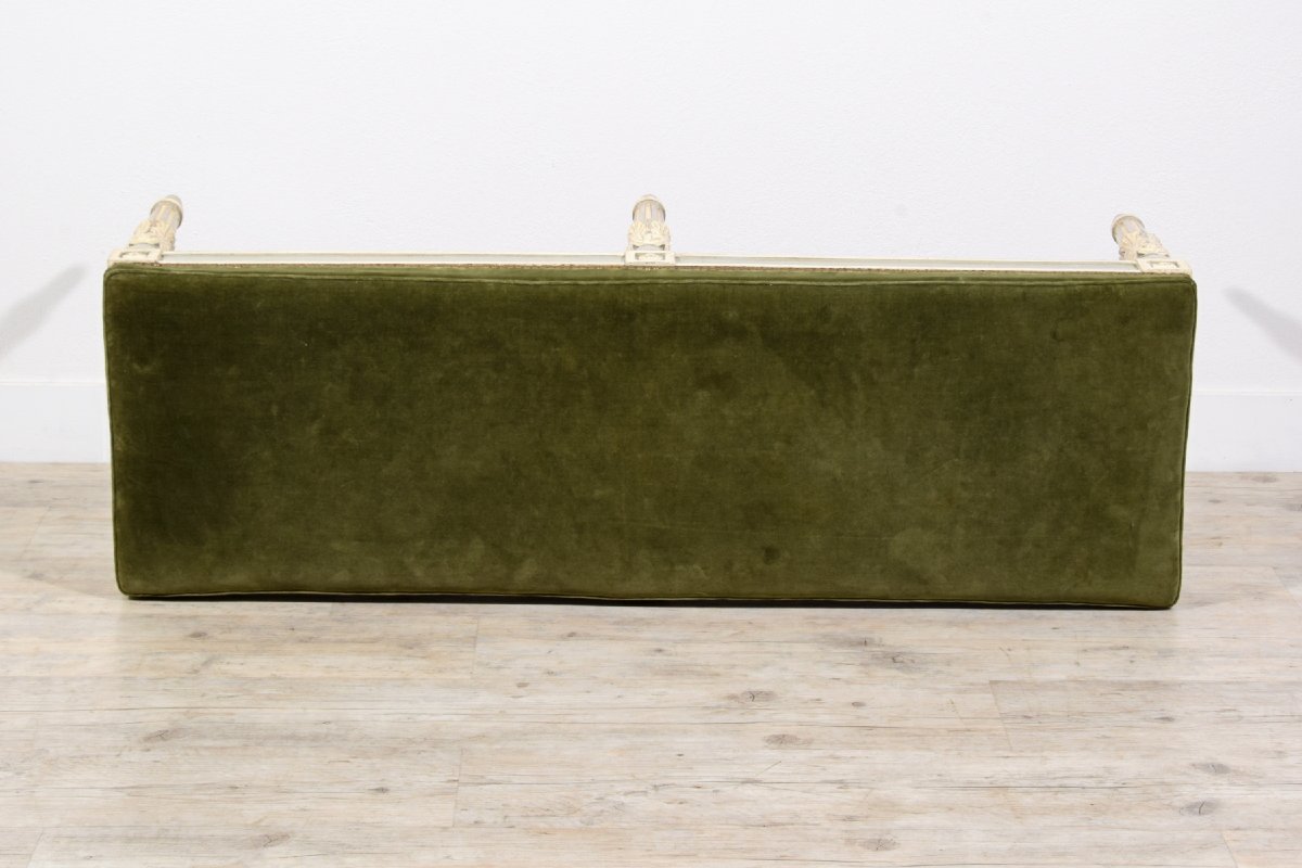 Neoclassical Lacquered Wood Bench, Piedmont, Late 18th Century-photo-4