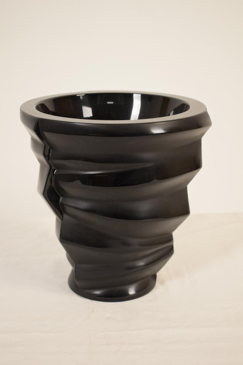 Dixie Black Crystal Vase Collection, Lalique, France, 21st Century -photo-2