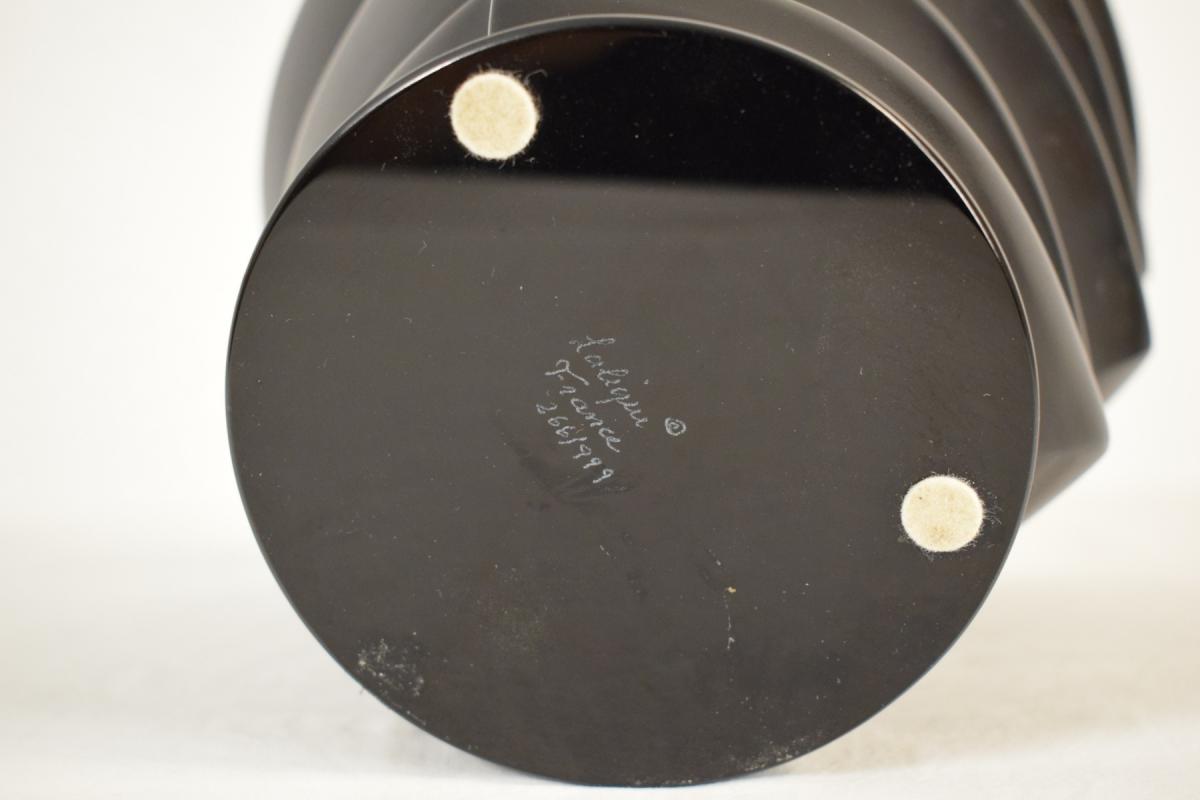 Dixie Black Crystal Vase Collection, Lalique, France, 21st Century -photo-4