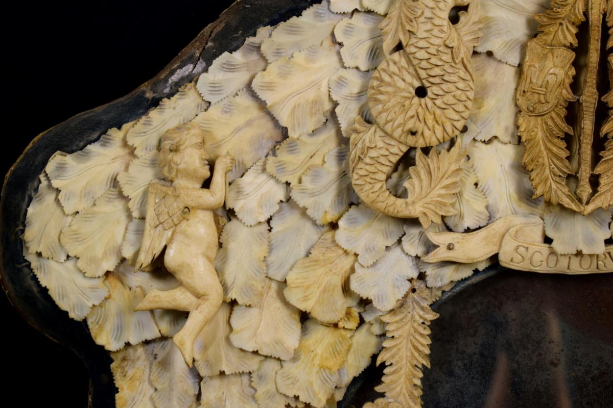 Pair Of Important And Rare Carved Bone Mirrors, France, Dieppe Manufacture, Mid 19th Century-photo-2