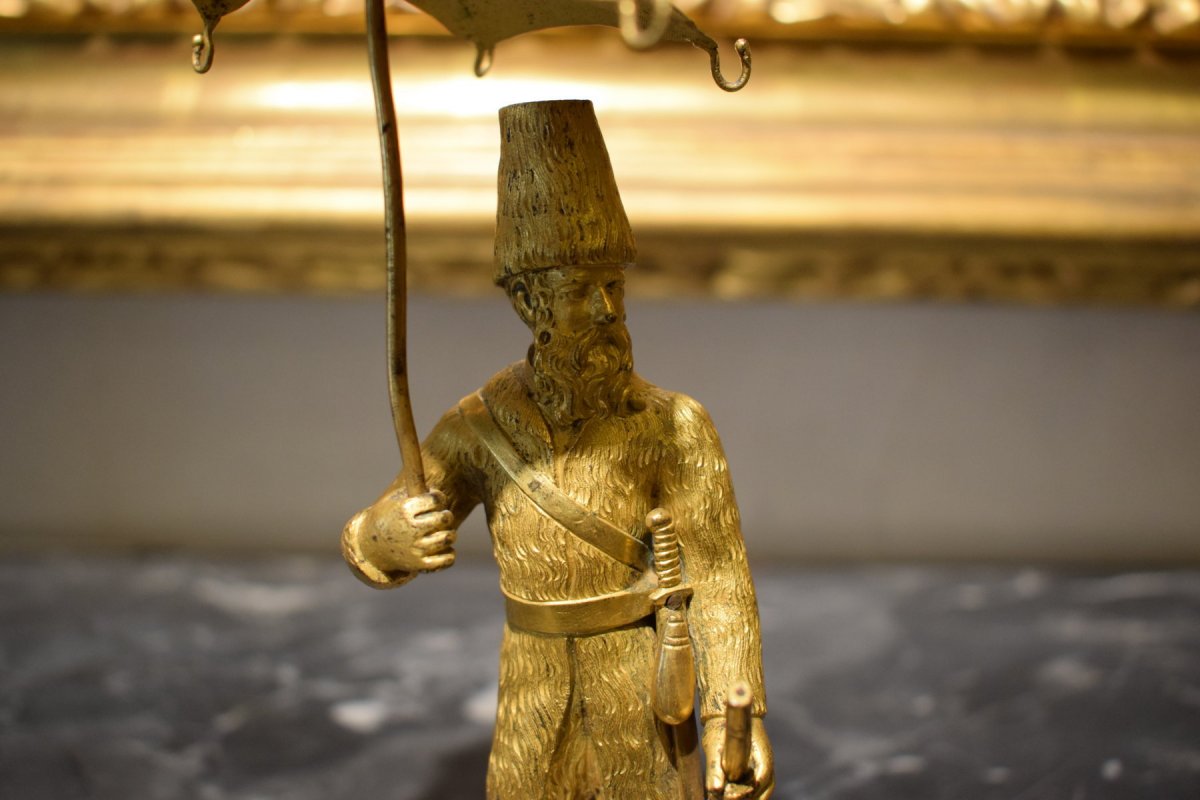 Figure En Bronze Doré Et Nacre De Robinson Crusoe-photo-3