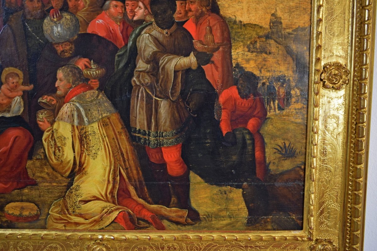 Adoration Des Mages, Frans Franken III Et Aides, Huile Sur Table, XVIIe Siècle, Flandre-photo-3