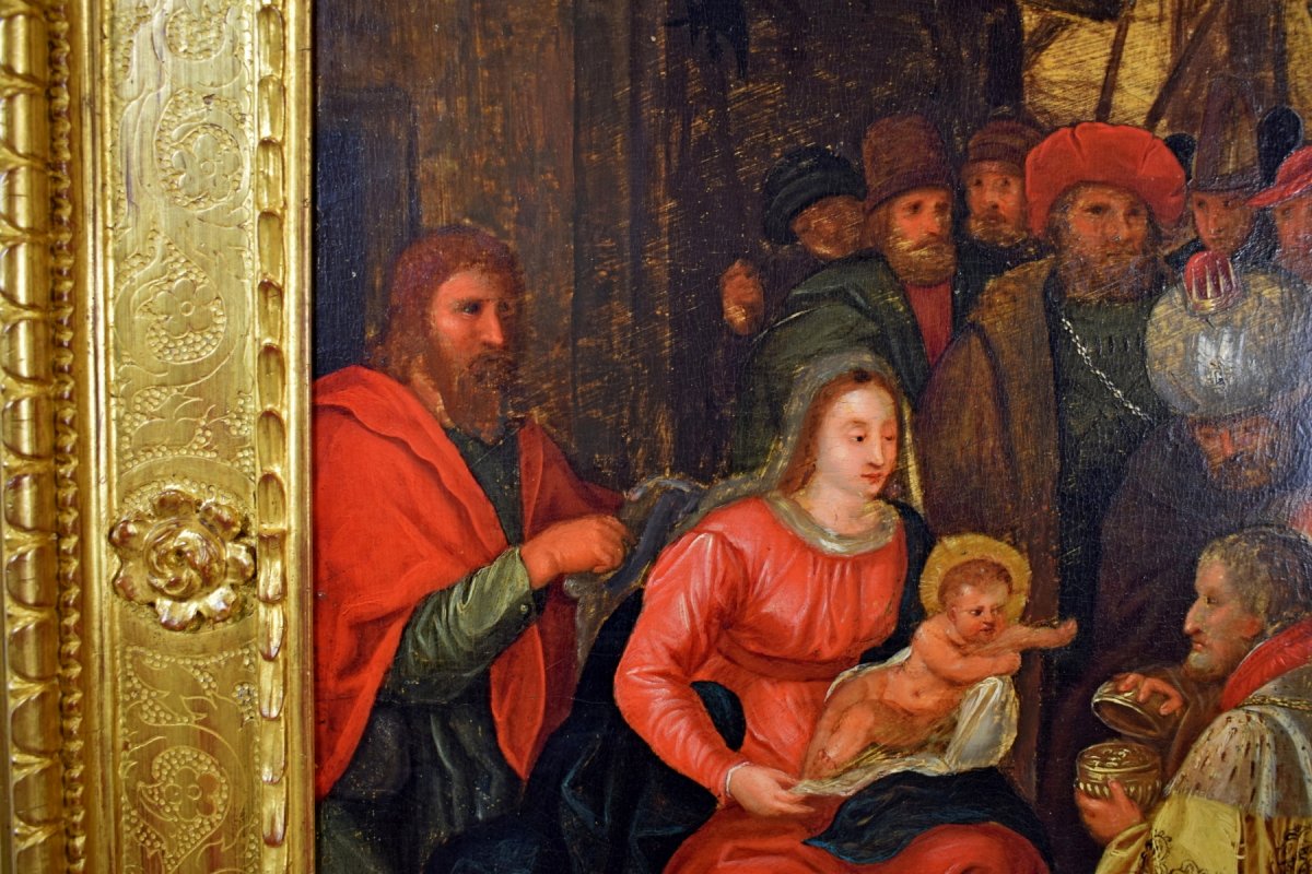 Adoration Des Mages, Frans Franken III Et Aides, Huile Sur Table, XVIIe Siècle, Flandre-photo-4