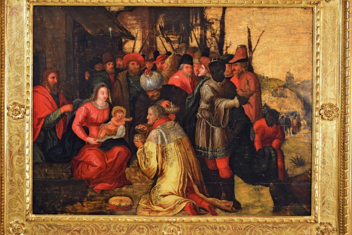 Adoration Des Mages, Frans Franken III Et Aides, Huile Sur Table, XVIIe Siècle, Flandre-photo-5