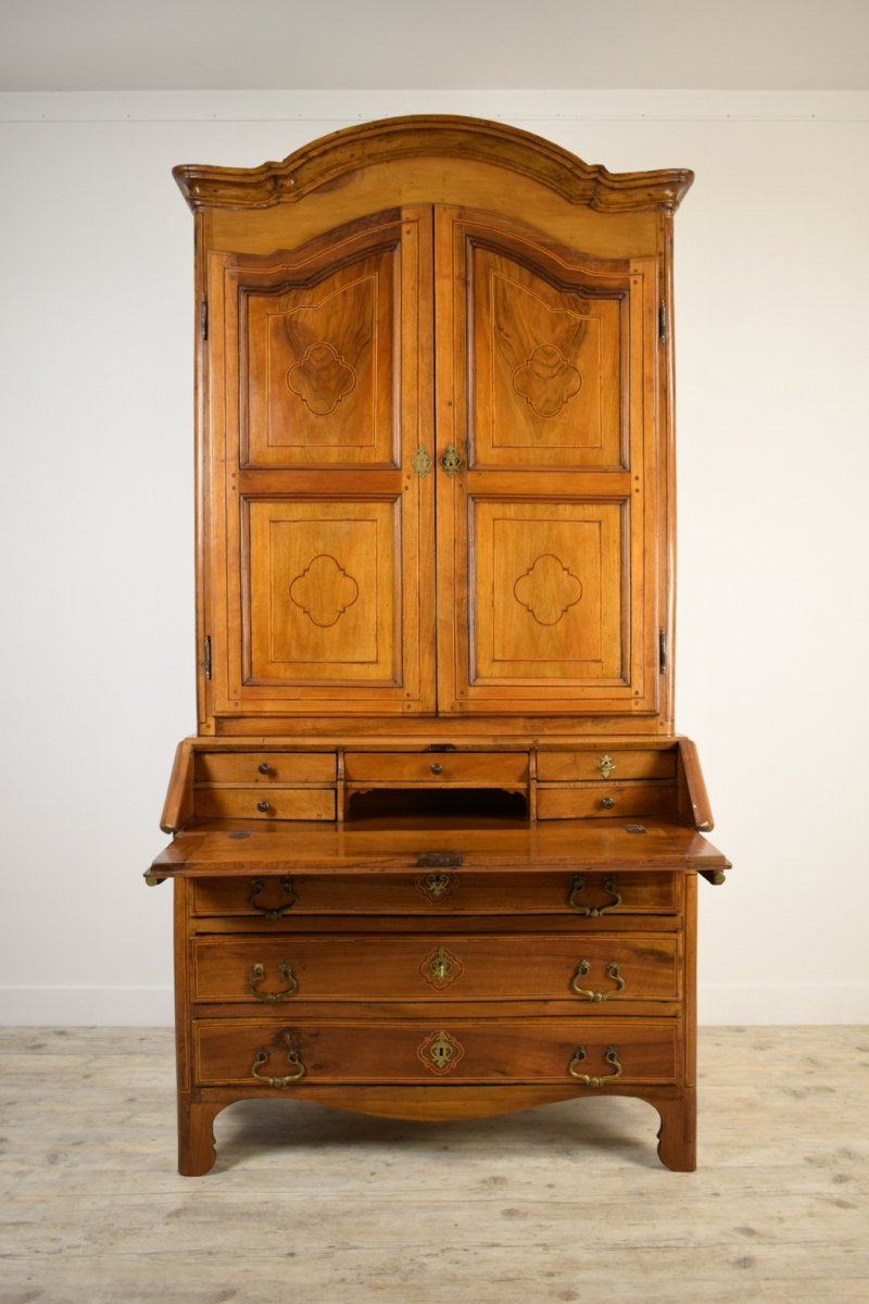 18th Century, Italian Solid Walnut Trumeau -photo-3