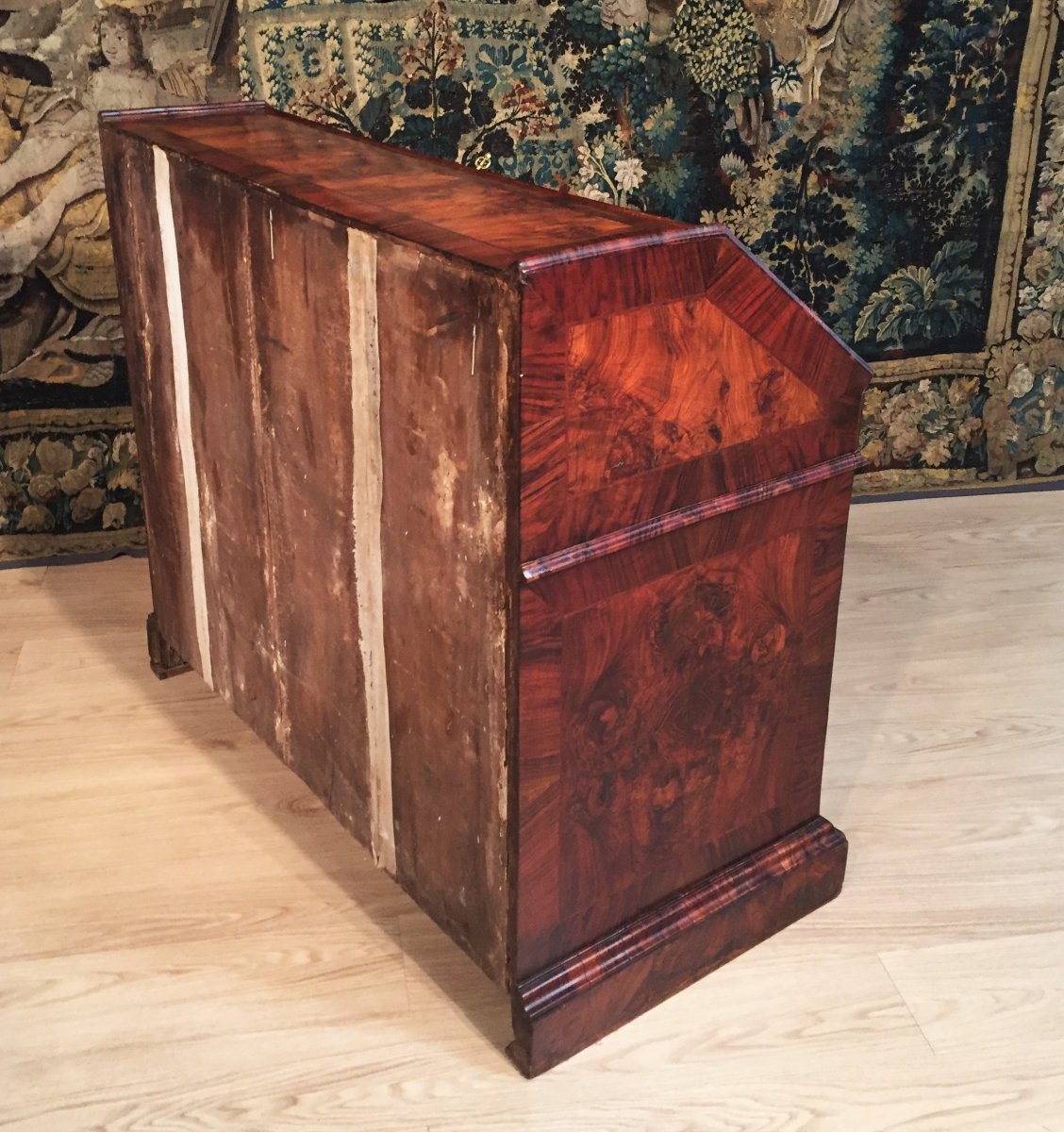 18th Century, Italian Walnut Wood Bureau Chest Of Drawer -photo-5