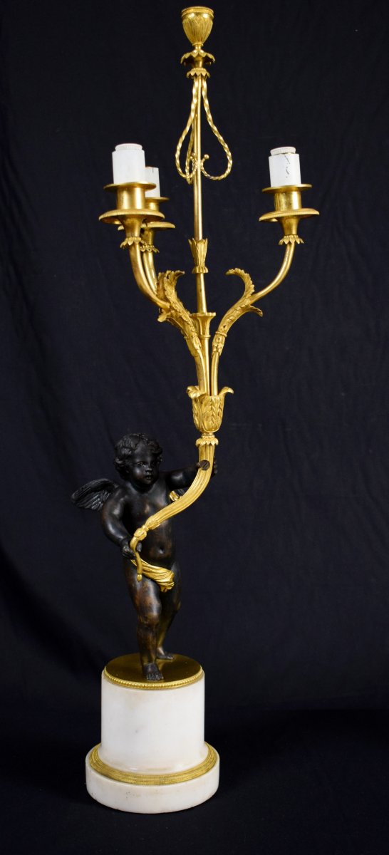 18th Century, Pair Of French Gilded Bronze Candlesticks-photo-3