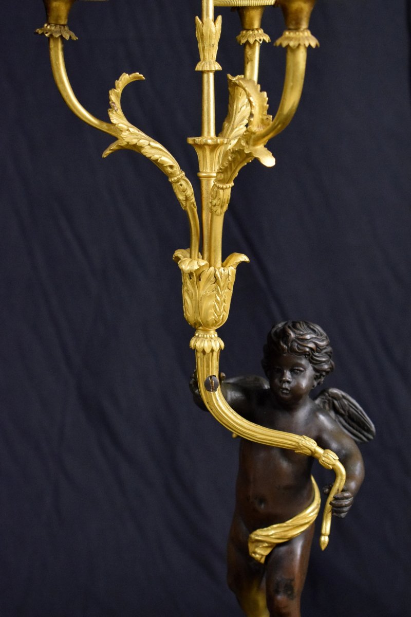 18th Century, Pair Of French Gilded Bronze Candlesticks-photo-8