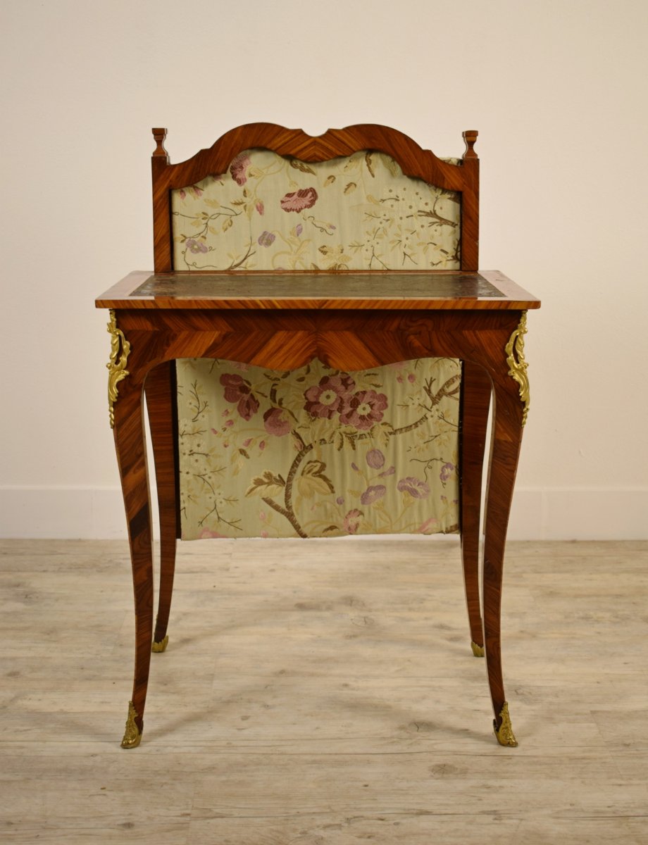 18th Century, French Louis XV Center Writing Desk With Sliding Shade-photo-4