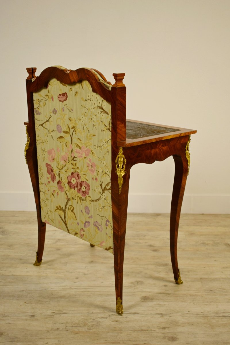 18th Century, French Louis XV Center Writing Desk With Sliding Shade-photo-2