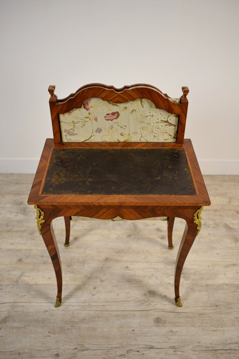 18th Century, French Louis XV Center Writing Desk With Sliding Shade-photo-8