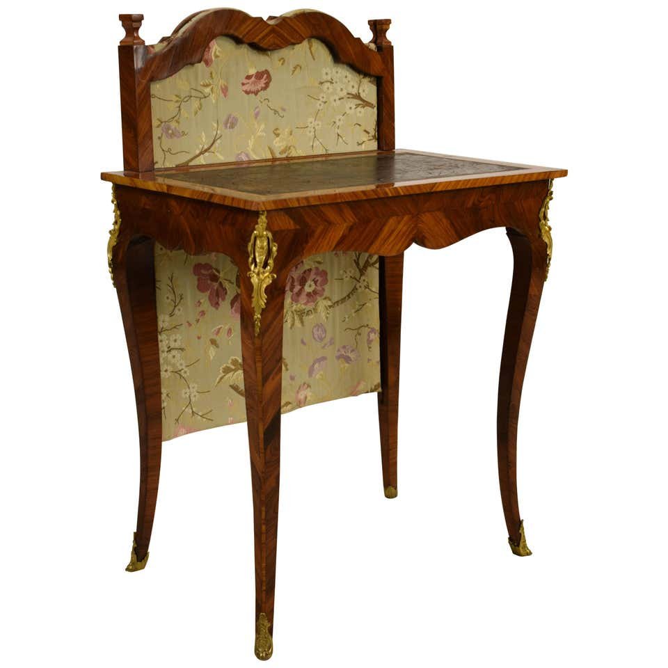 18th Century, French Louis XV Center Writing Desk With Sliding Shade