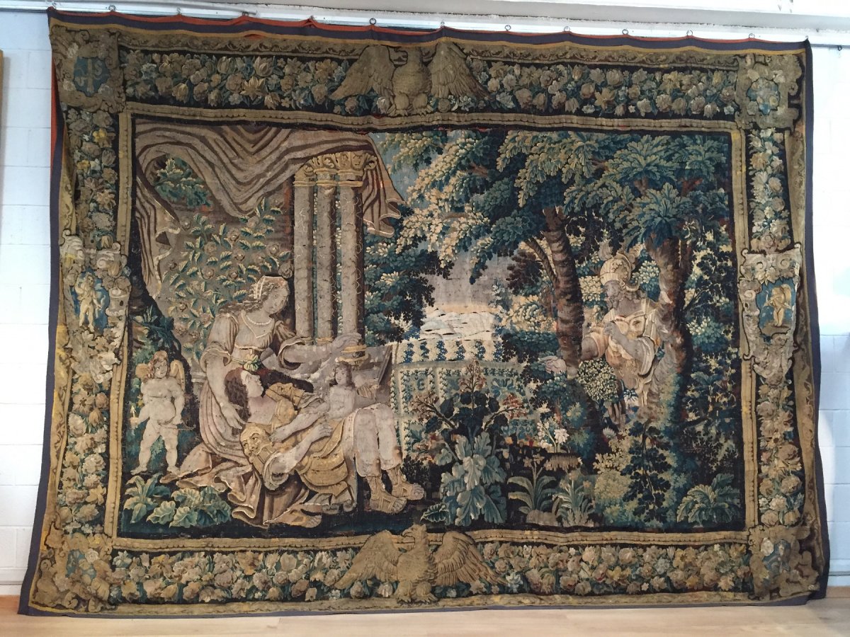16th Century, Flemish Storied Wool Tapestry -photo-2