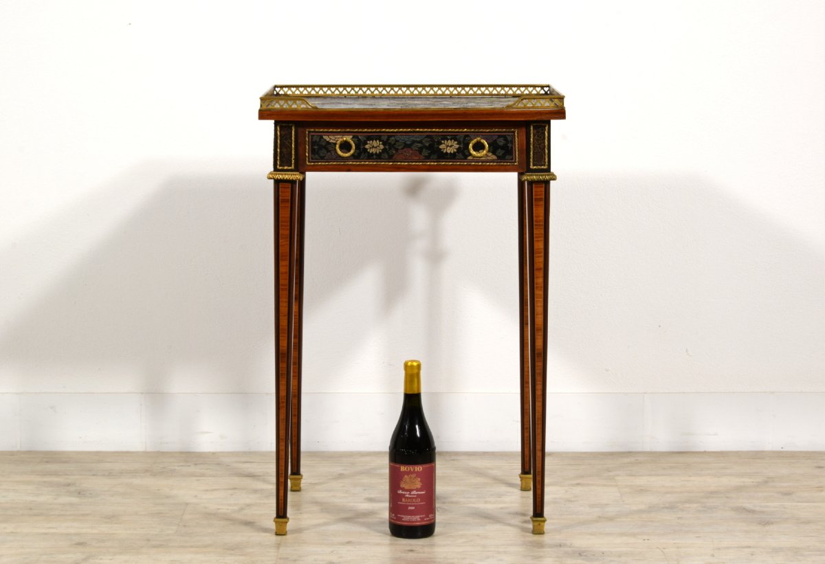 Elegant Wood Coffee Table, Chinoiserie Lacquer And Gilt Bronze Applications, 19th Century France-photo-1