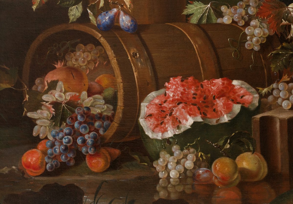 18th Century, Italian Oil On Canvas Still Life By Pietro Navarra -photo-3
