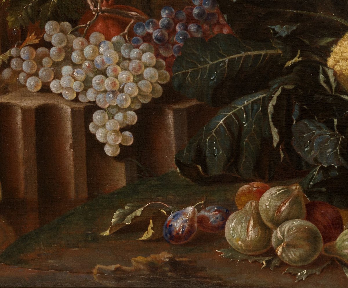 Pierre Navarre (rome, Actif 1685 - 1714), Nature Morte, Huile Sur Toile-photo-1