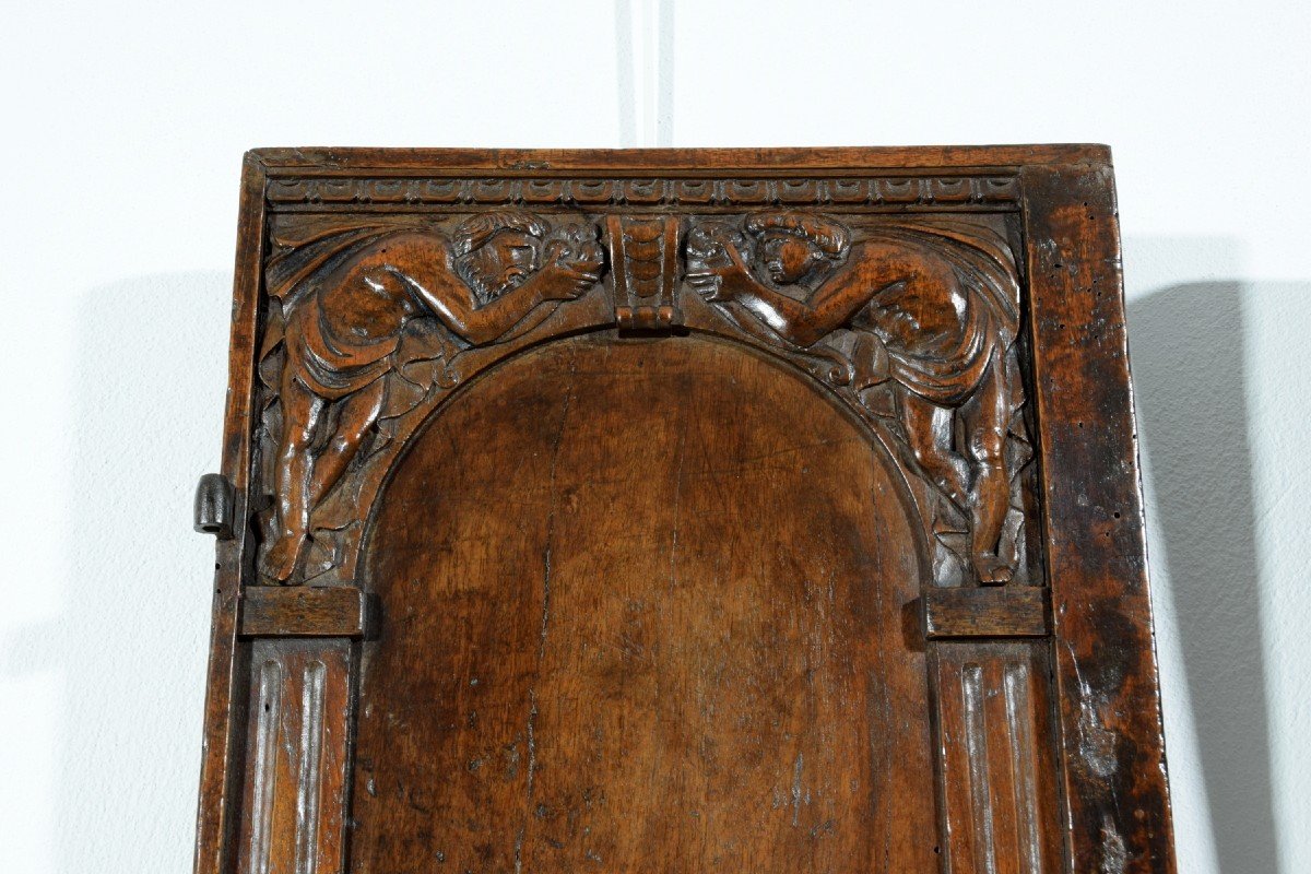 Pair Of Small Carved Walnut Doors, 16th Century, Central Italy-photo-2