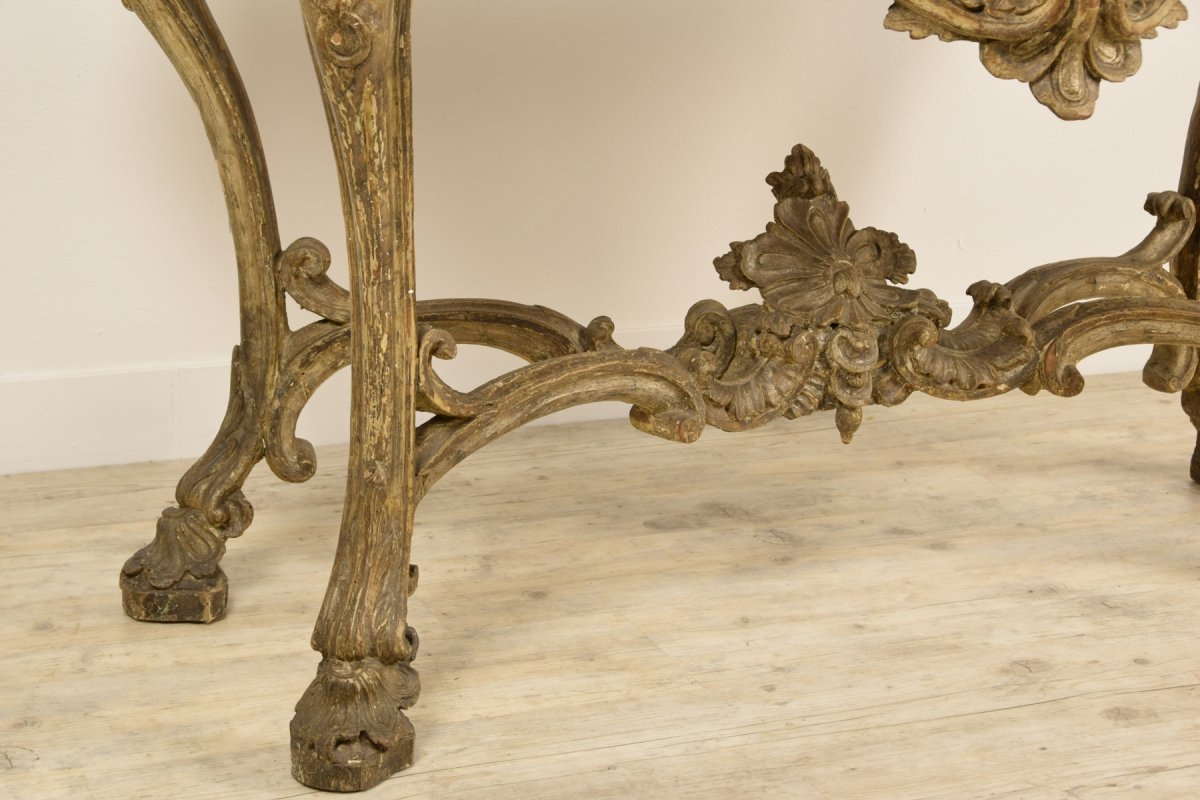 18th Century, Italian Carved And Silvered Wood Consolle-photo-2